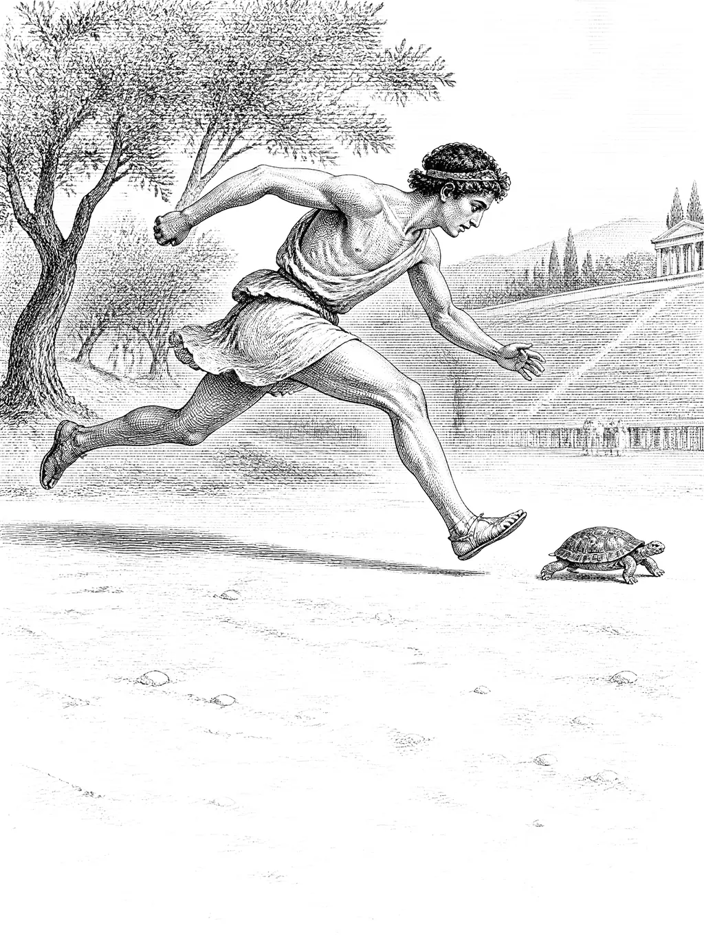Engraved plate for Achilles and the Tortoise