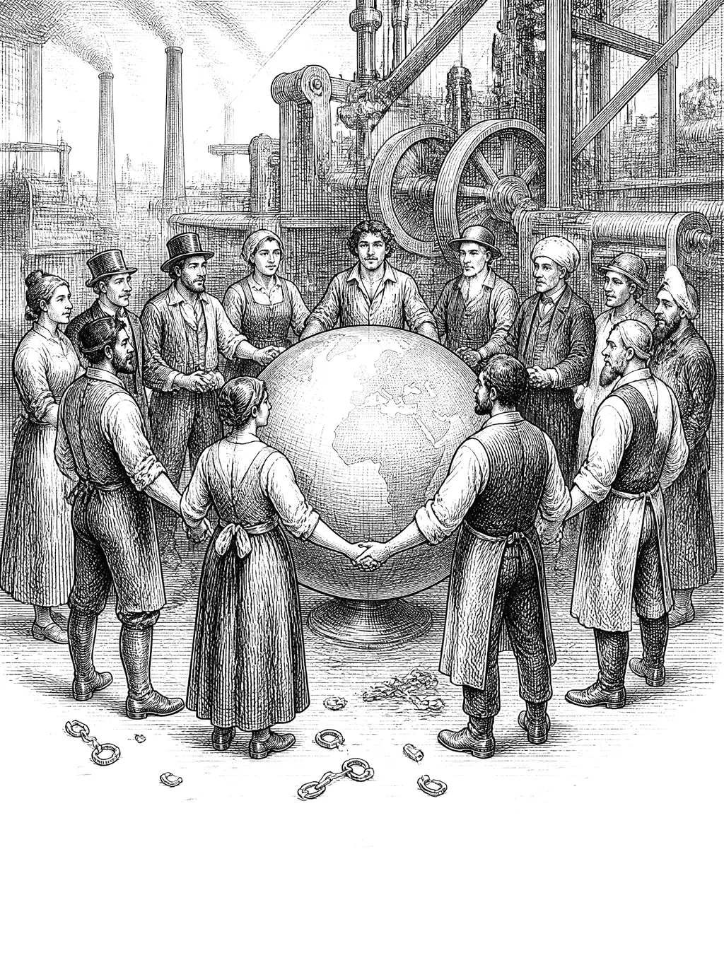 Engraved plate for Workers of the World, Unite