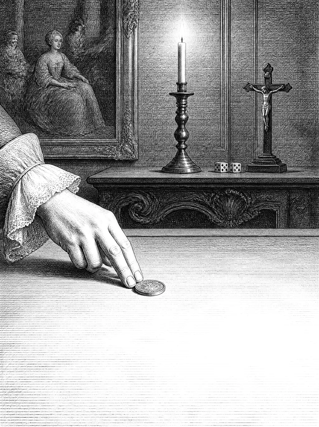 Engraved plate for Wager, Then, Without Hesitation
