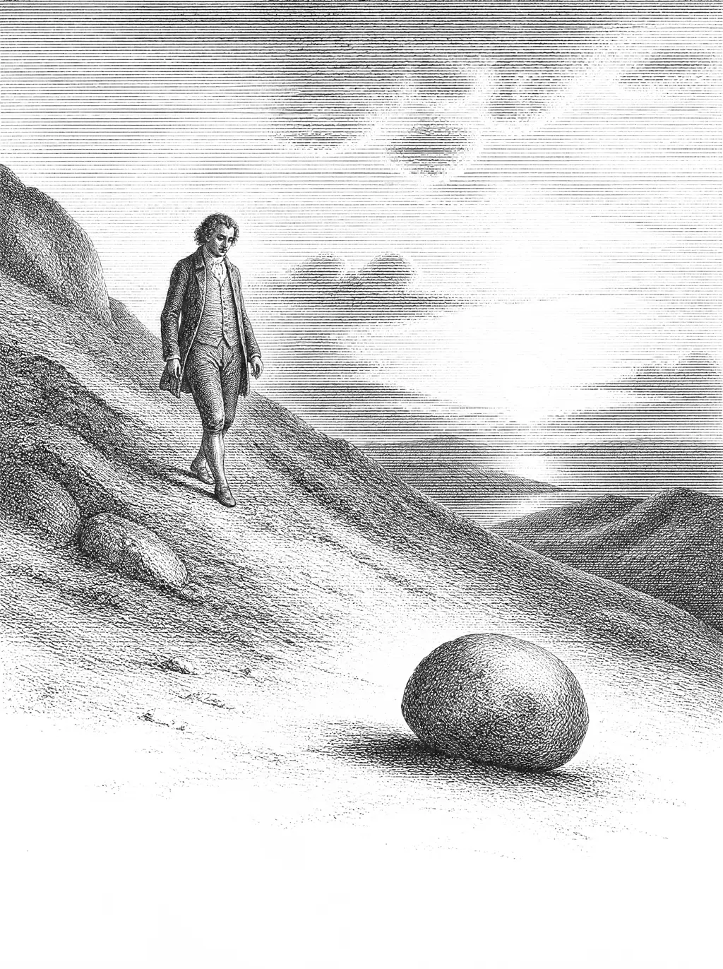 Engraved plate for One Must Imagine Sisyphus Happy