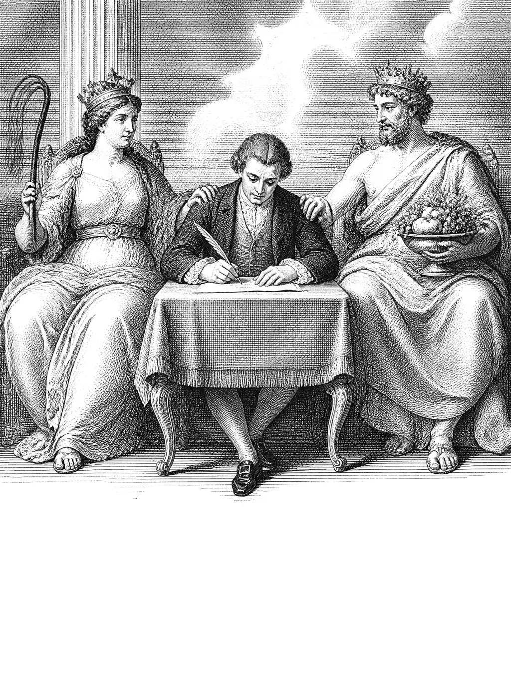 Engraved plate for Two Sovereign Masters